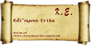 Könyves Erika névjegykártya